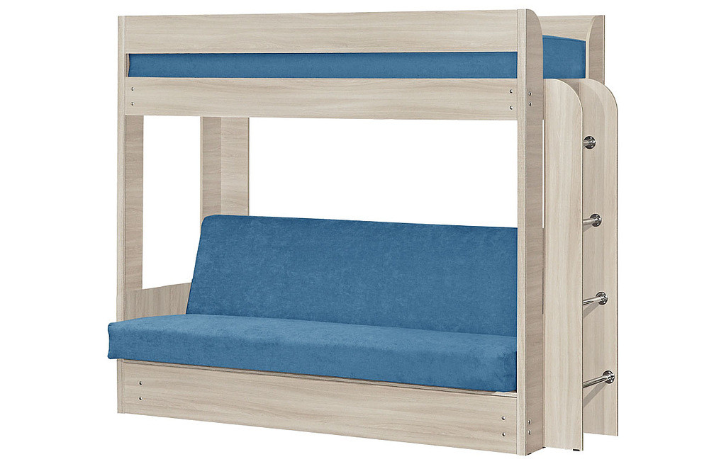 Диван-Кровать Двухъярусная Станислав с Матрасом/Разные Цвета Ш-2090 х  Г-860- х 1730 мм