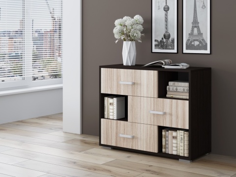 Комод Бергамо-8 Венге/Ясень Шимо Светлый (Ш-1082/В-952/Г-430мм)